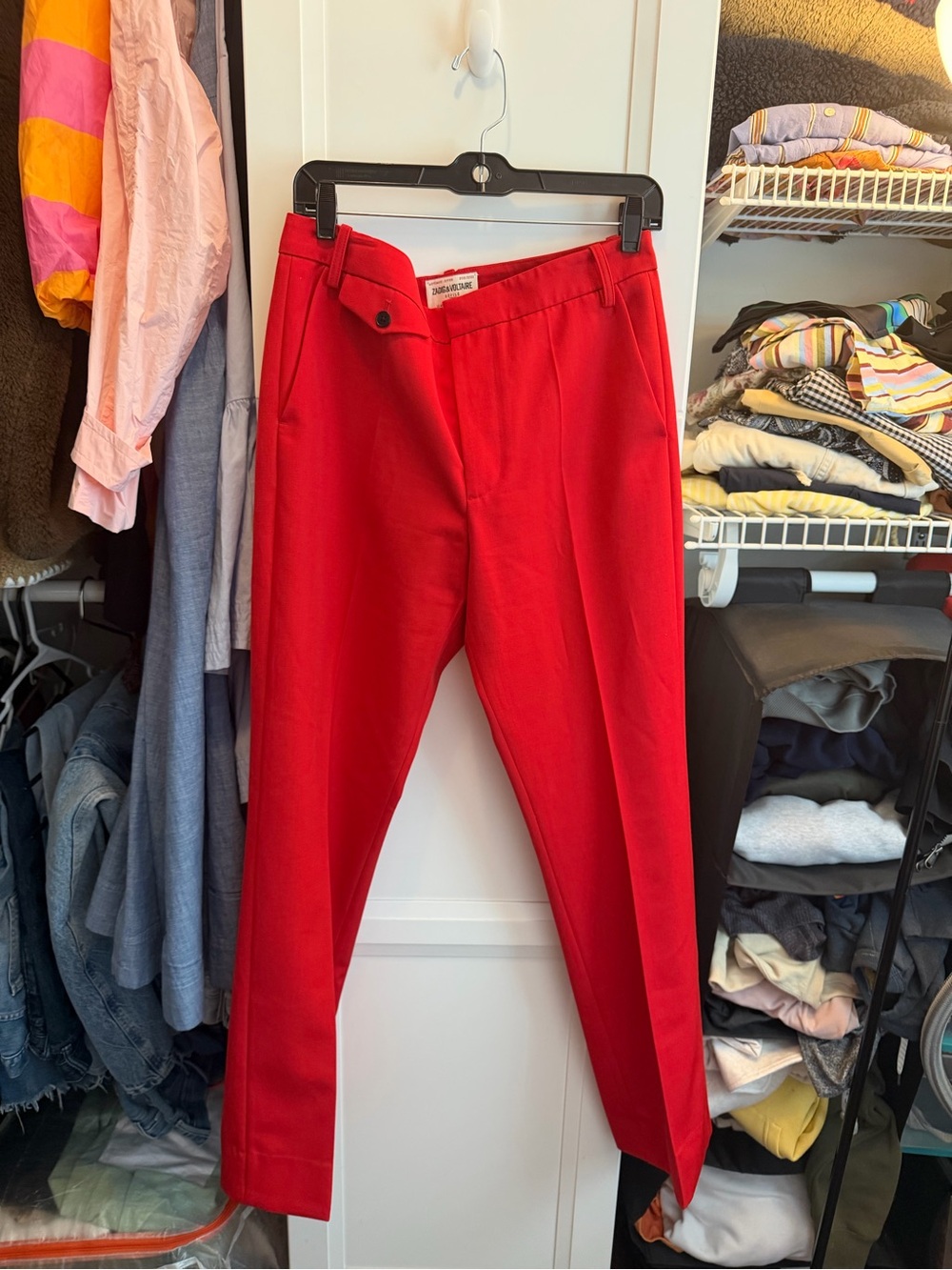 Zadig & Voltaire Défilé Poetia Gabardine Pant Red Runway FR 38 US6